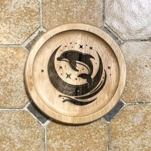 コースター　木製　イルカ（輝き）